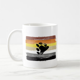 MÅLAD BJÖRN STOLTHETSFLAGGA OCH SYMBOL KAFFEMUGG