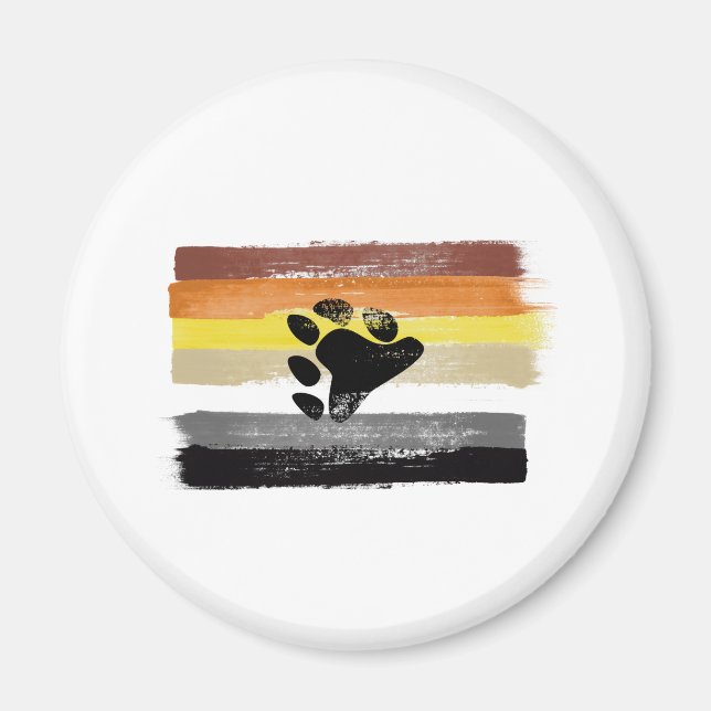 MÅLAD BJÖRNSTOLTHETSFLAGG OCH SYMBOL MAGNET (Framsidan)