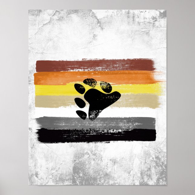 MÅLAD BJÖRNSTOLTHETSFLAGG OCH SYMBOL POSTER (Framsidan)