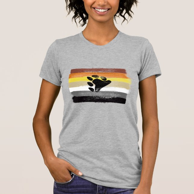 MÅLAD BJÖRNSTOLTHETSFLAGG OCH SYMBOL T SHIRT (Framsida)