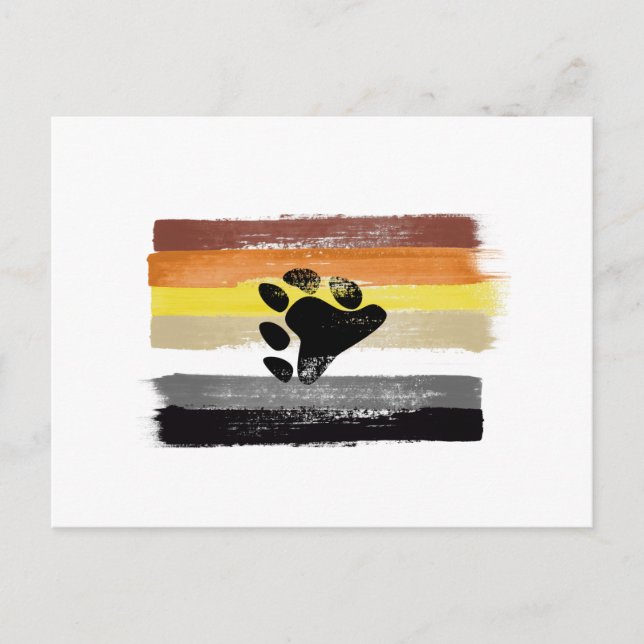 MÅLAD BJÖRNSTOLTHETSFLAGG OCH SYMBOL VYKORT (Framsida)