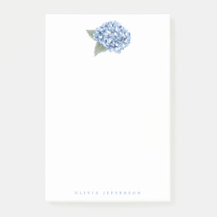 Målad Blå Hortensia Blom Personaliserad Post-it Block