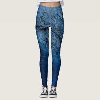 Målad blå vägg leggings