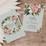 Målad Blommigt 80:e födelsedagen Inbjudningar<br><div class="desc">Den här målade blommigtens 80-årsinbjudan är perfekt för en modern födelsedagsfest. Eleganten och den romantiska designen har vackra målade akryliska blommor i  rosa och vitt,  med krukor av färglös lila,  blått,  orange och gult.</div>