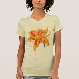 Målad blommigt konst Daylily Hemerocallis t-shirt
