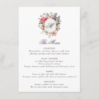 Målad blomster kalligrafi monogram krön elegant