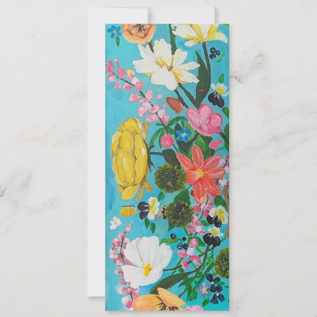 Målad blomsterinbjudan inbjudningar (Framsida)