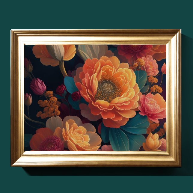 Målad Bouquet-blommor, fetstil 4:3 Poster (Skapare uppladdad)