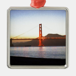 Målad bro julgransprydnad metall