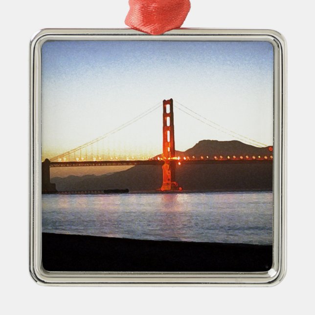 Målad bro julgransprydnad metall (Framsidan)