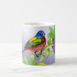 Målad Bunting på den lila grenkaffemuggen Kaffemugg