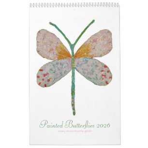 Målad Butterflies 2025 lodrät Calendar Kalender