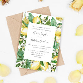 Målad Citrus Citron och blad vattenfärg högtidsfir Inbjudningar