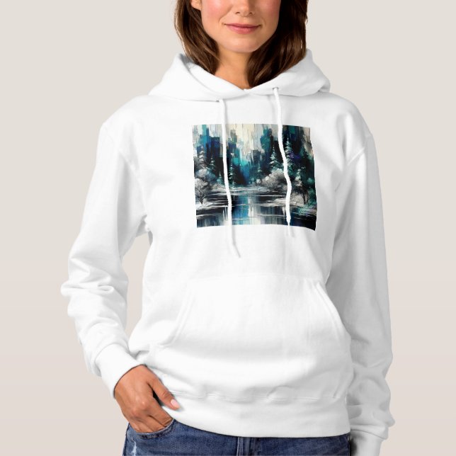 Målad City Winter Scene 1006 T Shirt (Framsida)