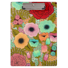Målad Clipboard för blommadamgåva