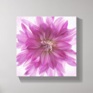 Målad Dahlia-konst - Fuchsia Canvastryck