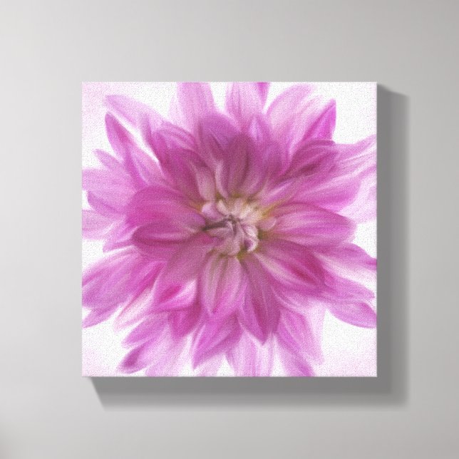 Målad Dahlia-konst - Fuchsia Canvastryck (Framsida)