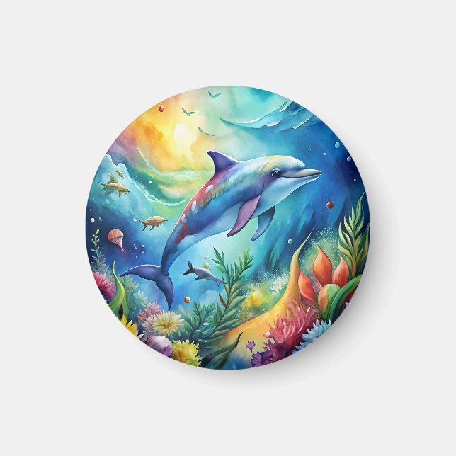 Målad delfin magnet (Framsidan)
