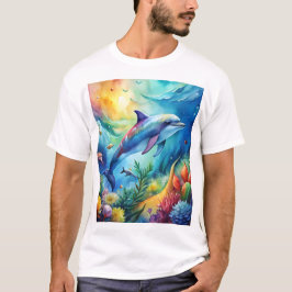 Målad delfin t shirt