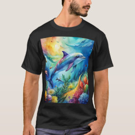 Målad delfin t shirt