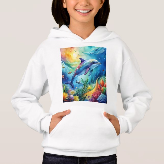 Målad delfin t shirt (Framsida)
