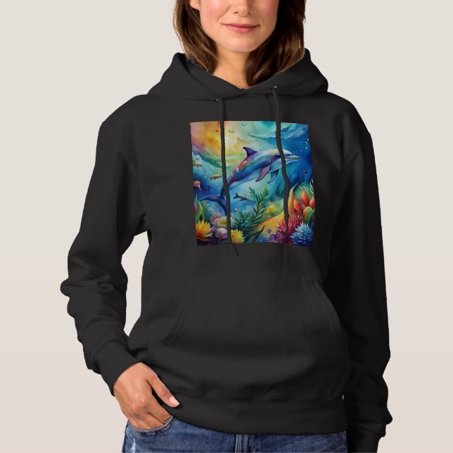 Målad delfin t shirt (Framsida)
