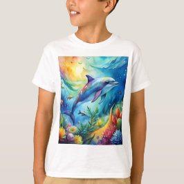 Målad delfin t shirt