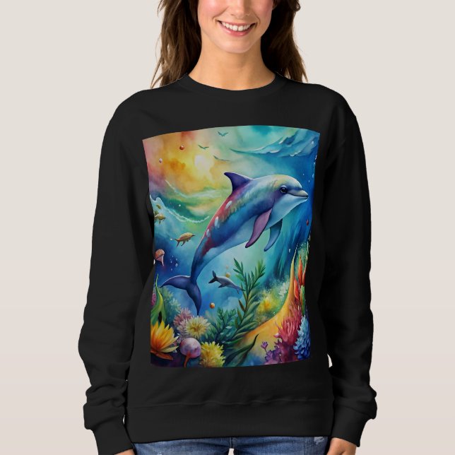 Målad delfin t shirt (Framsida)