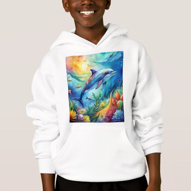 Målad delfin t shirt (Framsida)