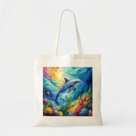 Målad delfin tygkasse