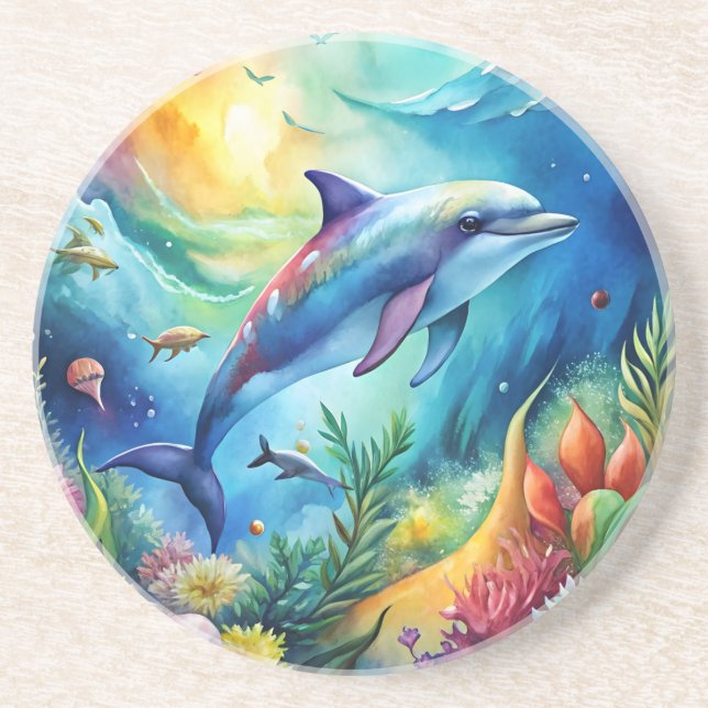 Målad delfin underlägg (Framsidan)