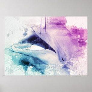 Målad delfinkonst poster