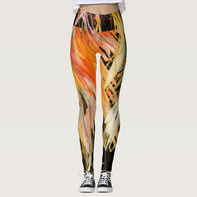 Målad design i snygg och tajt stil leggings (Framsida)