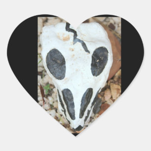 målad dia del muerte skalle hjärtformat klistermärke