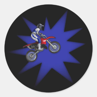 Målad Dirt Bike-dekal Runt Klistermärke