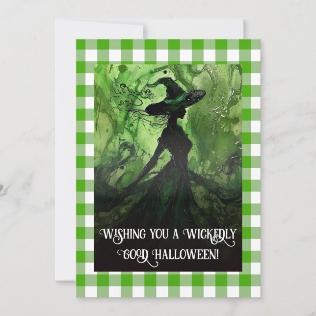 Målad elakt bra häxa Halloween  Anteckningskort (Framsida)