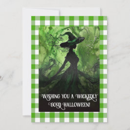 Målad elakt bra häxa Halloween Anteckningskort