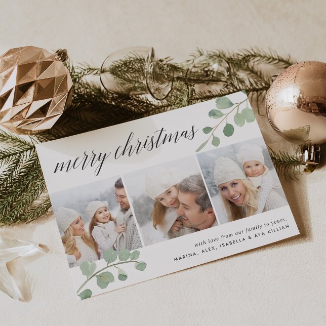 Målad Eukalyptus | Fotokollage Julkort (Skapare uppladdad)