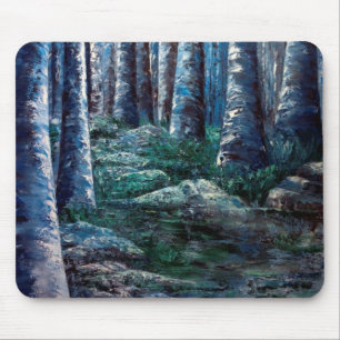 Målad Forest Träd Trunks Mousepad Musmatta