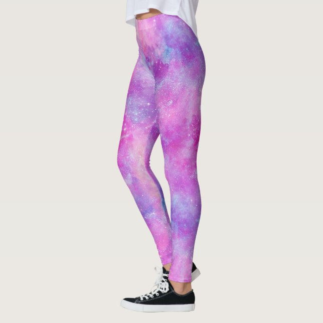 Målad Galaxy-serie Design 2  Leggings (Vänster)