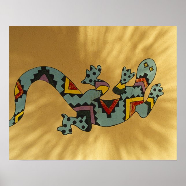 Målad gecko-ödla på väggen, Tucson, Arizona Poster (Framsidan)
