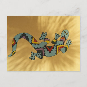 Målad geckoödla på vägg, Tucson, Arizona, Vykort