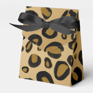 Målad gepard leopardtryck fläckar guld beige tan presentaskar