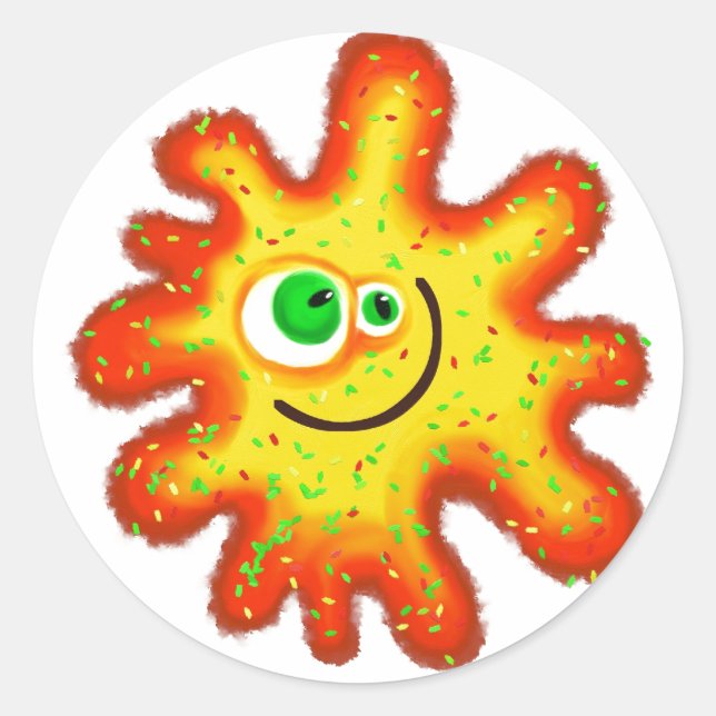 Målad Germ Runt Klistermärke (Framsida)