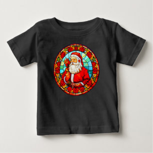 Målad glasjul - Santa 3D-prydnadsföremål-1 T Shirt