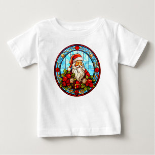 Målad glasjul - Santa 3D-prydnadsföremål-2 T Shirt