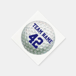 Målad golfboll med namn pappersservett