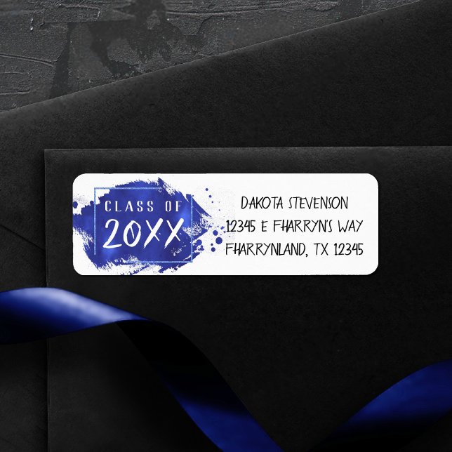 Målad Grad | Blå färgplatta, Returadress Etikett (Skapare uppladdad)