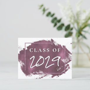 Målad Grad Mauve Rosa Stänk Smudge Studenten Inbjudan Vykort