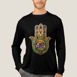 Målad Guld Hamsa Amethyst Rubin Tredje Öga T Shirt